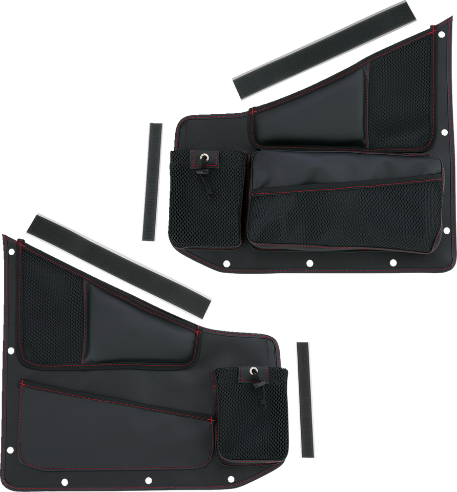 Kaliber Side Organizer - Driver and Passenger - Black w/ Red Stitching