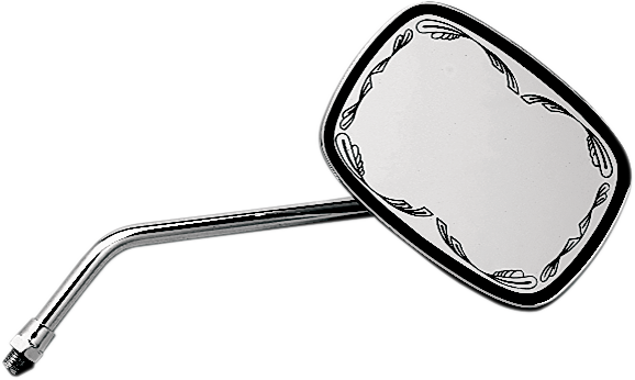 Mirror - Die-Cast - Scrolled - Side View - Rectangle - M10 x 1.25 - Chrome - Left/Right - Lutzka's Garage