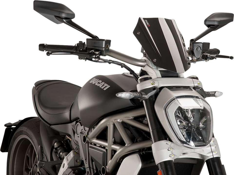 New Generation Windscreen - 11-5/8" - Black - Diavel - Lutzka's Garage