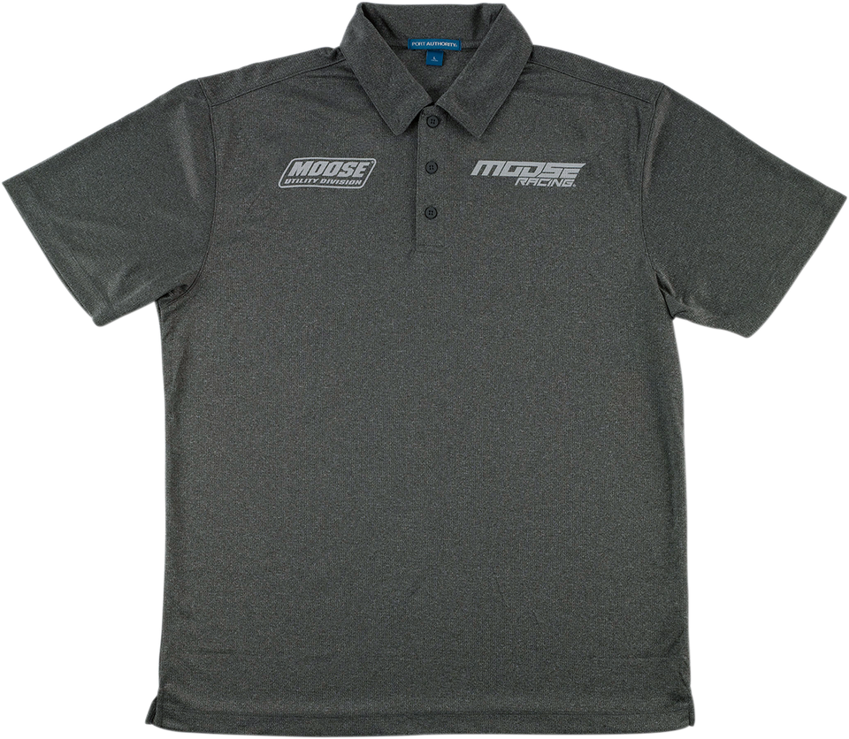 Polo Shirt - Heather Charcoal - Medium - Lutzka's Garage