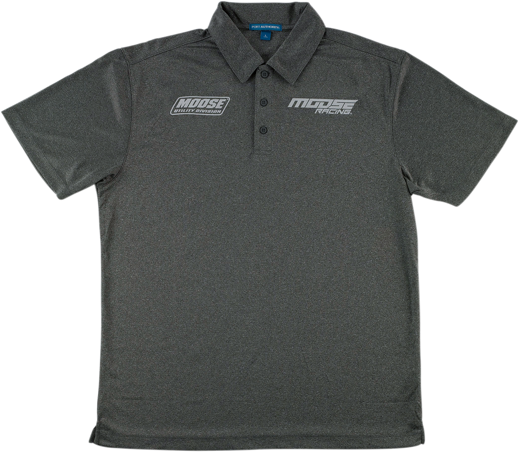 Polo Shirt - Heather Charcoal - Medium - Lutzka's Garage
