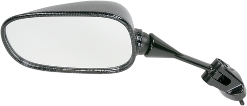 Mirror - Side View - Black/Carbon Fiber - Rectangle - Left - Kawasaki