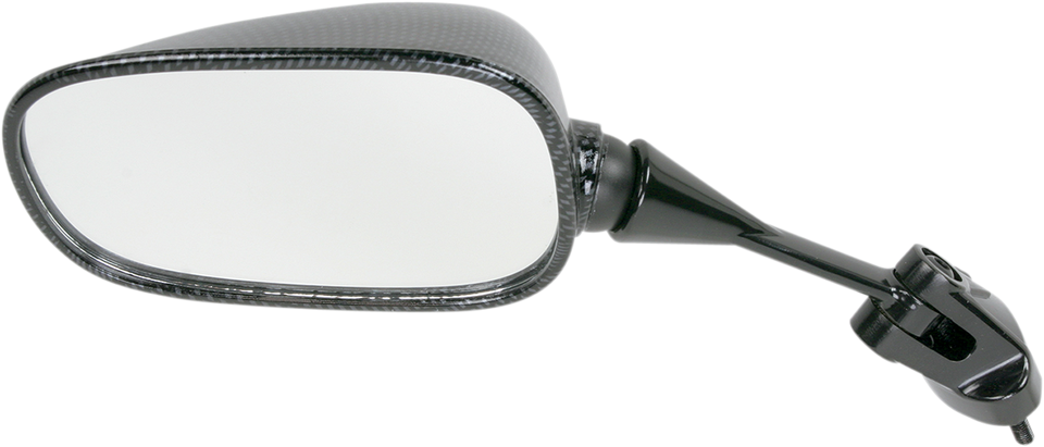 Mirror - Side View - Black/Carbon Fiber - Rectangle - Left - Kawasaki