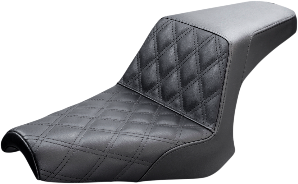 Step-Up Seat - Front Lattice Stitched - Black - Lutzka's Garage