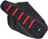 Ribbed Seat Cover - Black Cover/Red Ribs - Honda
