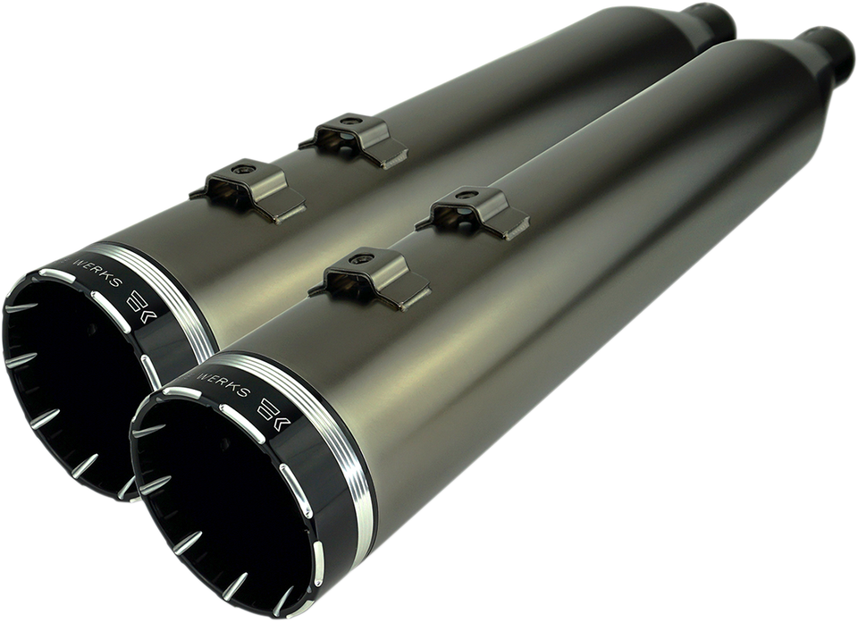 4.5" Mufflers for Touring - Smoked Chrome with Tracer