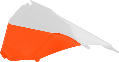 Airbox Cover - White/Orange - EXC/EXC-F - Lutzka's Garage