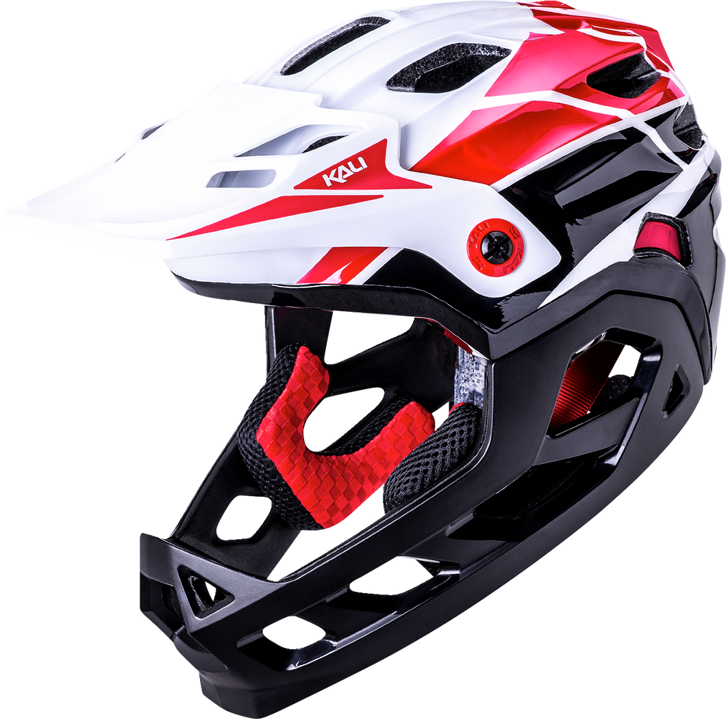 Child Maya Full Face Helmet - Race - Gloss White/Red/Black