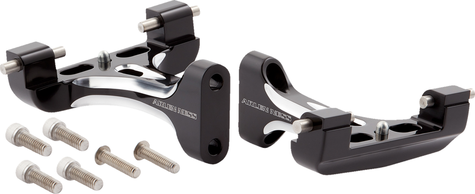 Forged Passenger Floorboard Mounts - Black - Lutzka's Garage