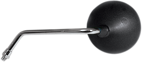 Mirror - Side View - Round - Black w/Chrome Stem - Left