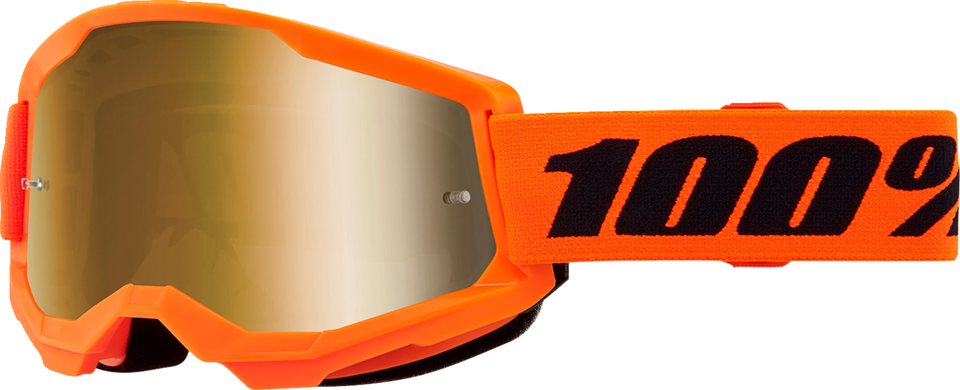 Strata 2 Goggle - Neon Orange - True Gold Mirror - Lutzka's Garage