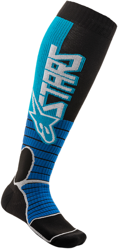 MX Pro Socks - Cyan/Black - Medium - Lutzka's Garage