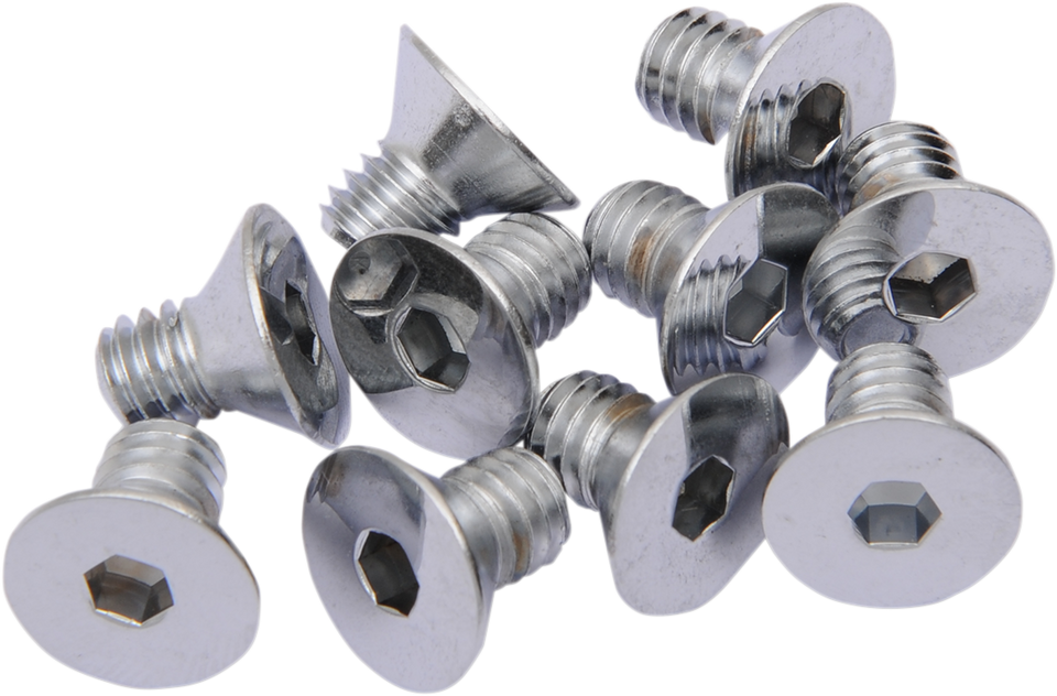 Bolts - Flat-Head - Chrome - 5/16"-18 x 5/8" - Lutzka's Garage