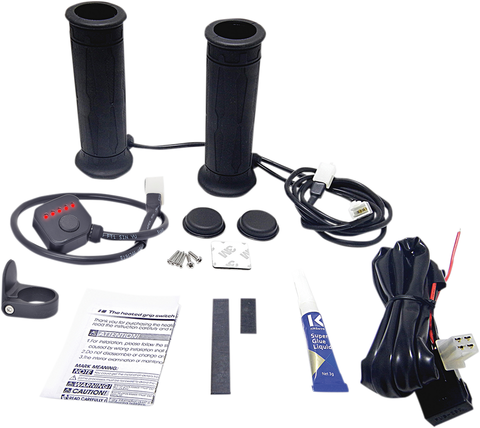 Grips - Heated - Twist Throttle - 5 Level - 1" - Lutzka's Garage