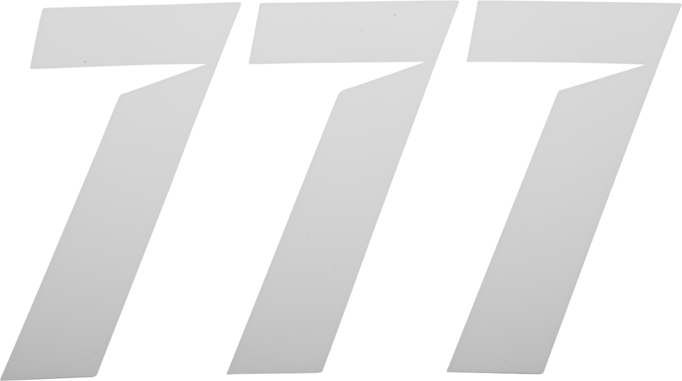 Slash Number Plate - #7 - White - 6" - Lutzka's Garage