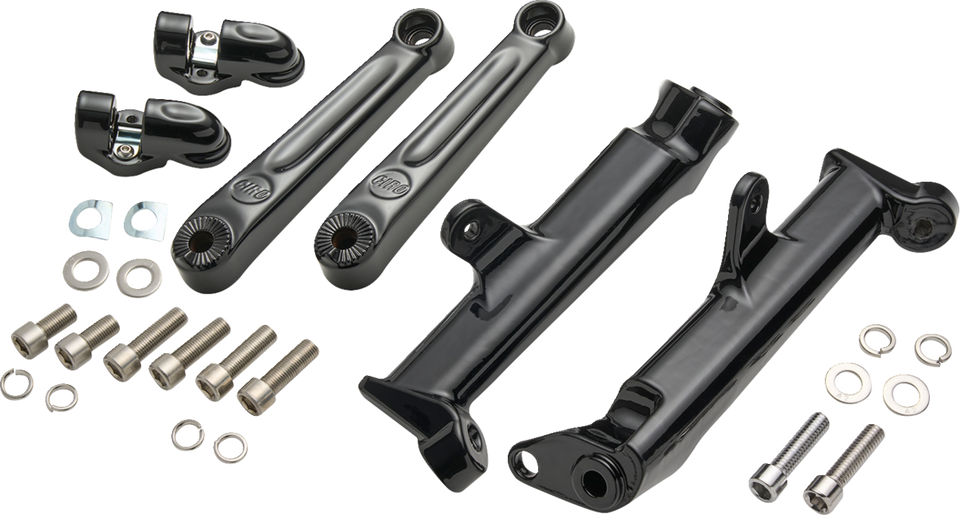 Frame Mounted Adjustable Highway Peg Mount - Extended - Black - Lutzka's Garage