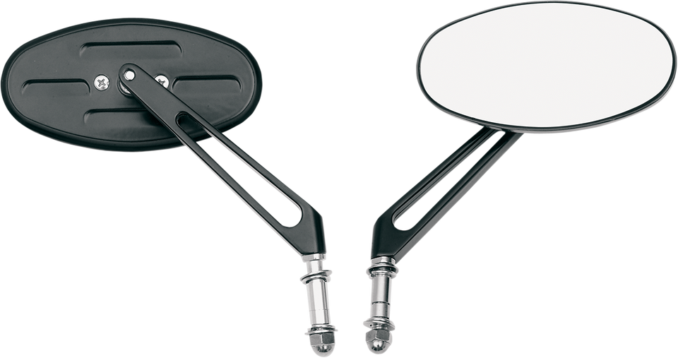 Mirror - Stealth I - Side View - Oval - Black - Lutzka's Garage