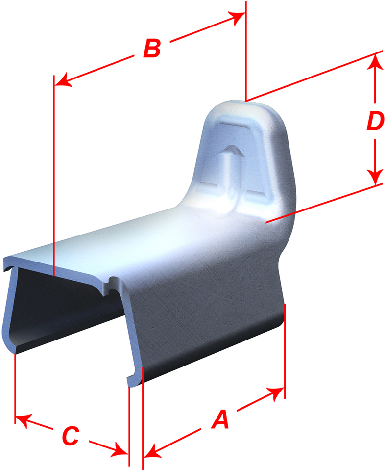 Large Guide Track Clips - 0.0728" Clip Length - 10 Pack