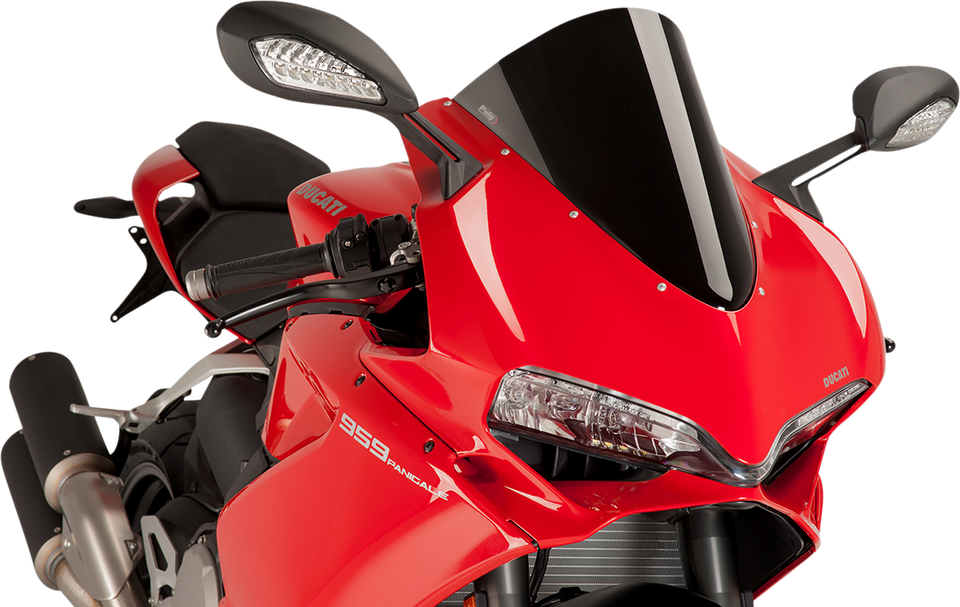 Race Windscreen - 14-1/2" - Black - Panigale - Lutzka's Garage