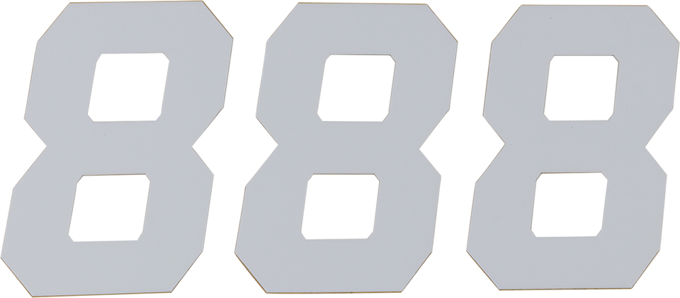 Race Number Plate - #8 - White - 6" - Lutzka's Garage