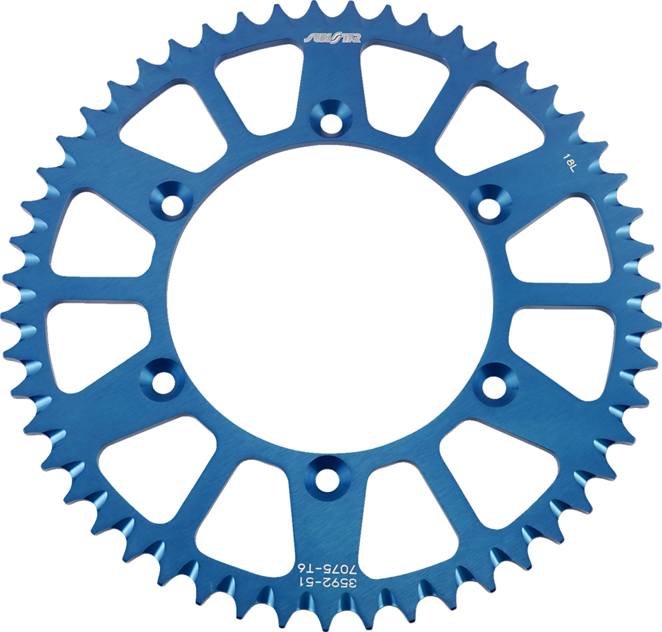 Rear Sprocket - 51 Tooth - Honda/Yamaha - Works/Blue - Lutzka's Garage