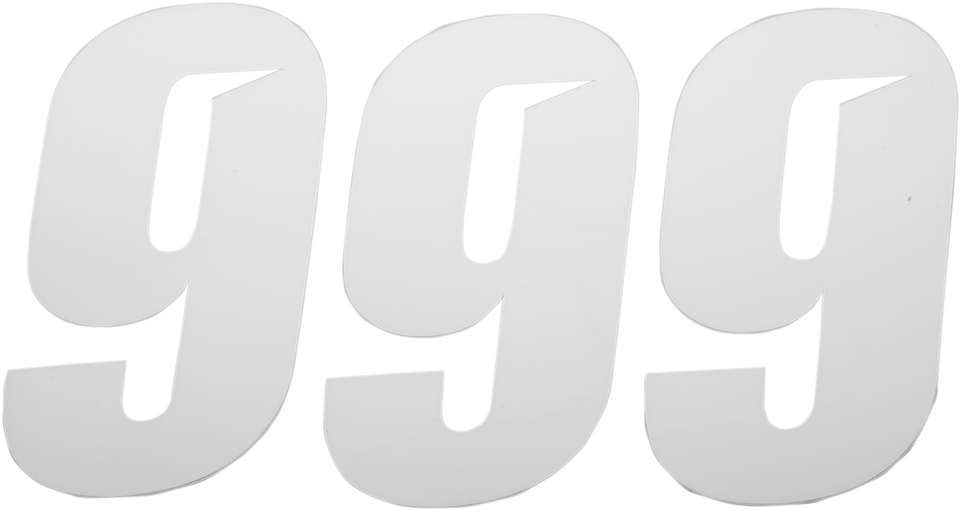 Slash Number Plate - #9 - White - 7" - Lutzka's Garage