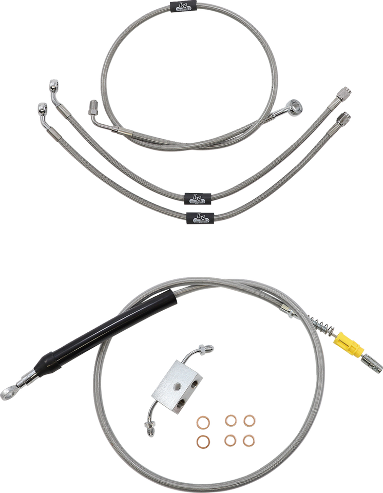 Handlebar Cable/Brake Line Kit - Quick Connect - 18" - 20" Ape Hanger Handlebars - Stainless Steel - Lutzka's Garage
