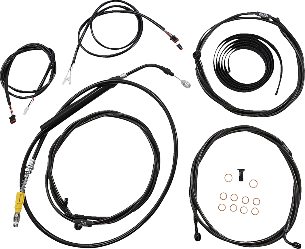 Cable Kit - Stock Handlebars - ABS - Black - Lutzka's Garage