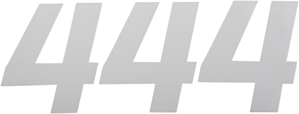 Race Number Plate - #4 - White - 4" - Lutzka's Garage