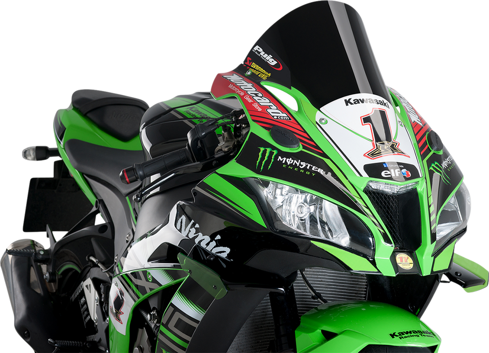 Race Windscreen - 14-1/4" - Black - Kawasaki - Lutzka's Garage