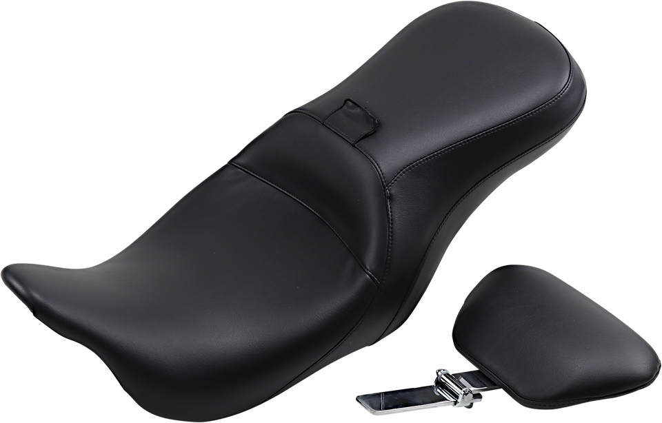 Outcast Seat - 2-Up - With Backrest - Smooth - Black - FL 08-23 - Lutzka's Garage