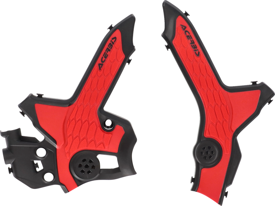 X-Grip Frame Guards - Black/Red - CRF300 - Lutzka's Garage