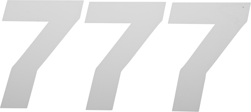 Race Number Plate - #7 - White - 4" - Lutzka's Garage