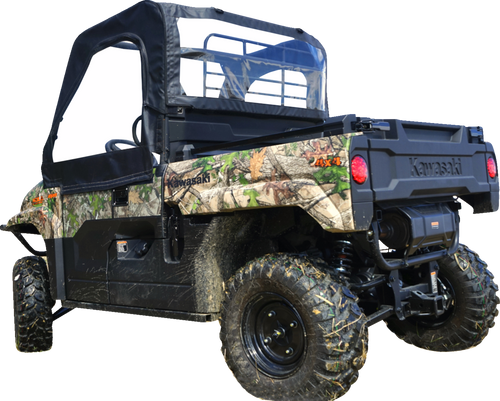 Soft Upper Doors - Rear Windshield - Black - Mule Pro-MX - Lutzka's Garage