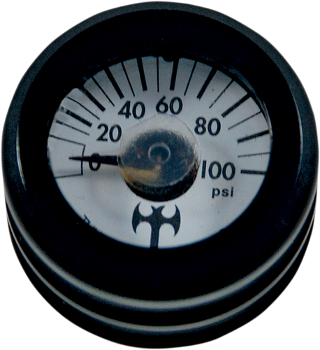 Mini Oil Pressure Gauge and Cover - Black - White Face - 3/16
