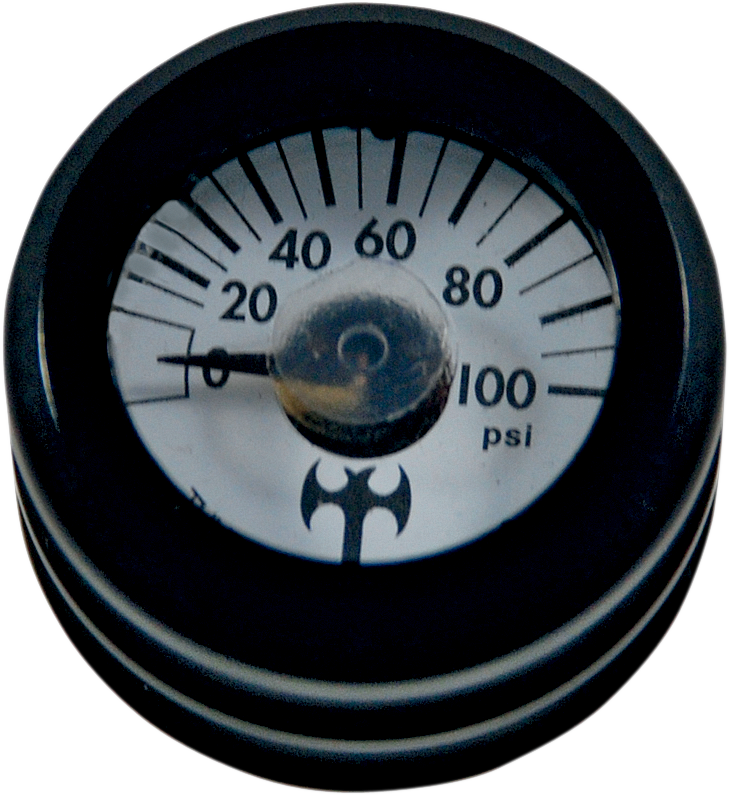 Mini Oil Pressure Gauge and Cover - Black - White Face - 3/16" W x 9/16" D - Lutzka's Garage