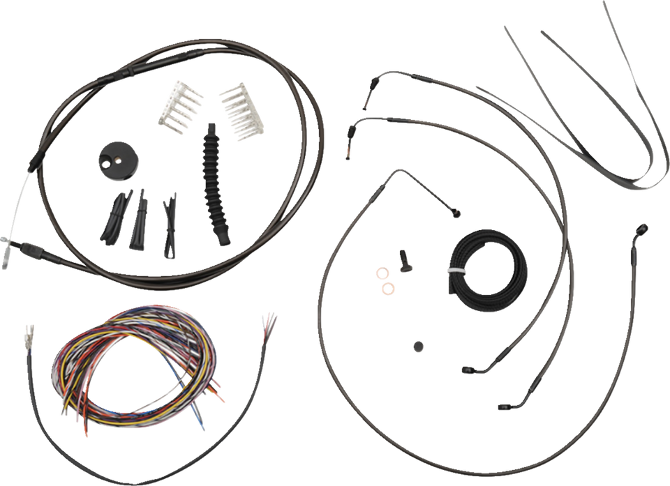 Cable Kit - Quick Connect - 12" - 14" Ape Hanger Handlebars - Midnight - Lutzka's Garage