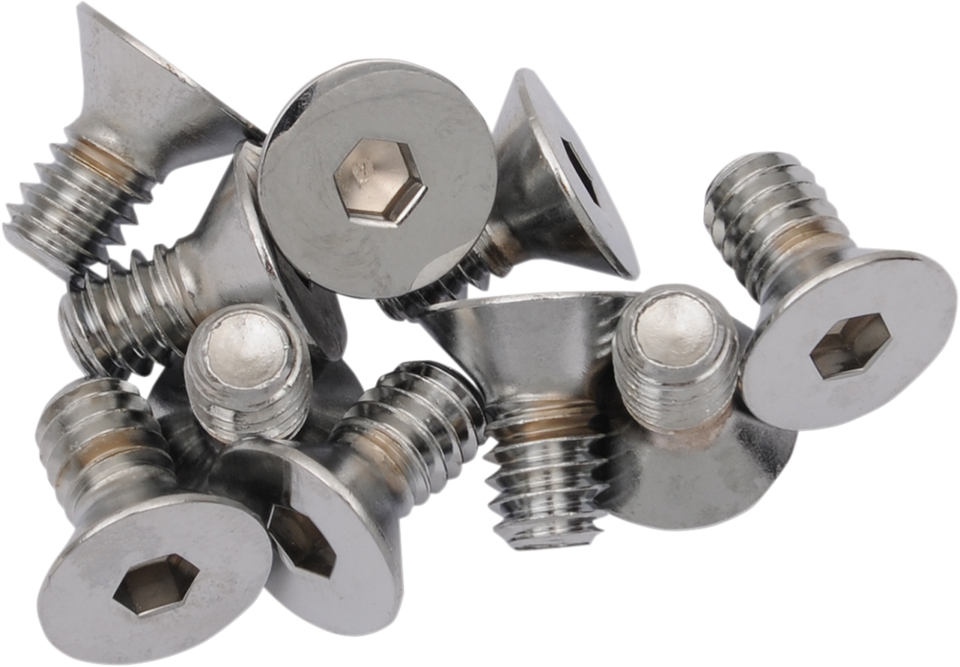 Bolts - Flat-Head - Chrome - 1/4"-20 x 5/8" - Lutzka's Garage