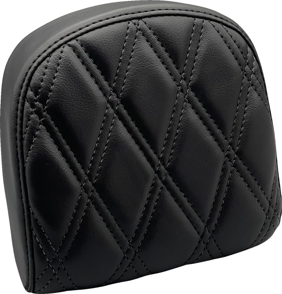 Sissy Bar Pad - Small - Double Diamond - Dull Black - Lutzka's Garage