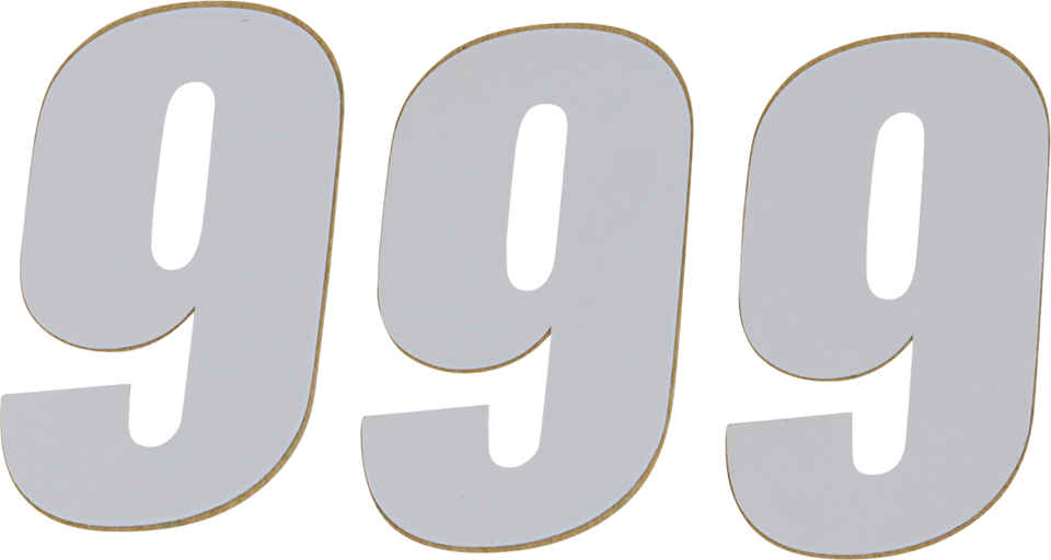 SX Plate Number - #9 - White - 4" - Lutzka's Garage