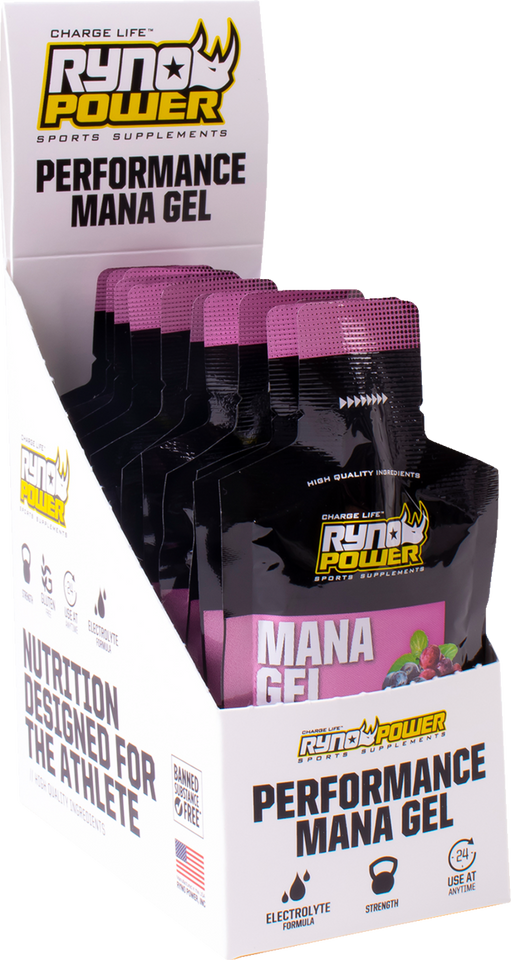 Mana Performance Gel - Mixed Berries - 12 Pack with Display Caddy