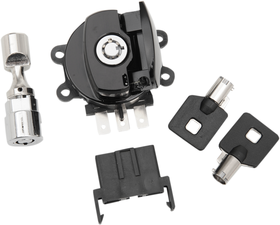 Side Hinge Ignition Switch with Fork Lock - Gloss Black - Lutzka's Garage