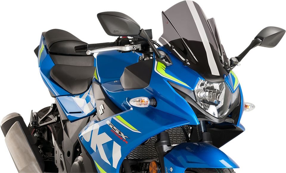 Race Windscreen - 14-3/8" - Dark Smoke - Suzuki - Lutzka's Garage