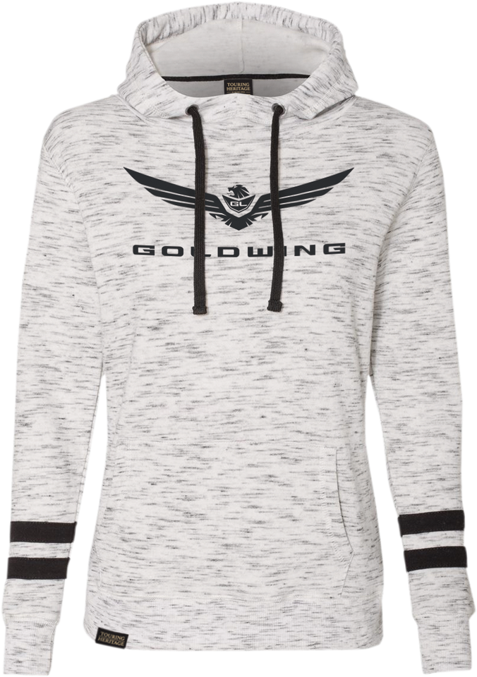 Womens Goldwing Bold Pullover Hoodie - White/Black - Small - Lutzka's Garage