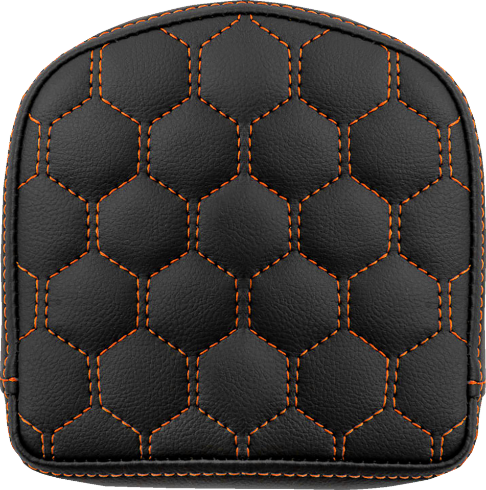 Road Sofa Sissy Bar Pad - Honeycomb - Orange Stitching