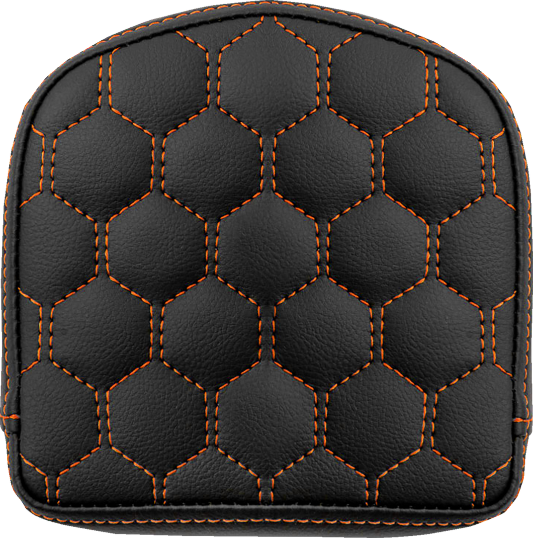 Road Sofa Sissy Bar Pad - Honeycomb - Orange Stitching