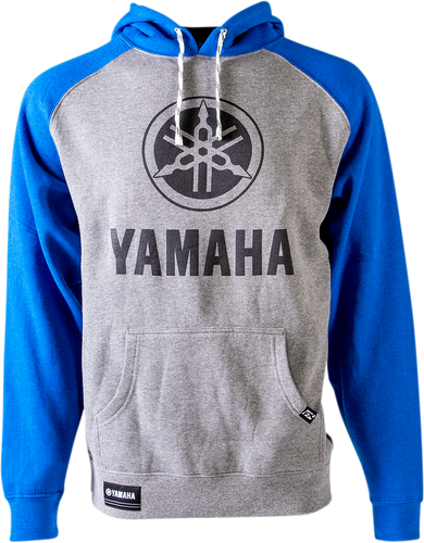 Yamaha Pullover Hoodie - Gray/Royal Blue - Medium - Lutzka's Garage