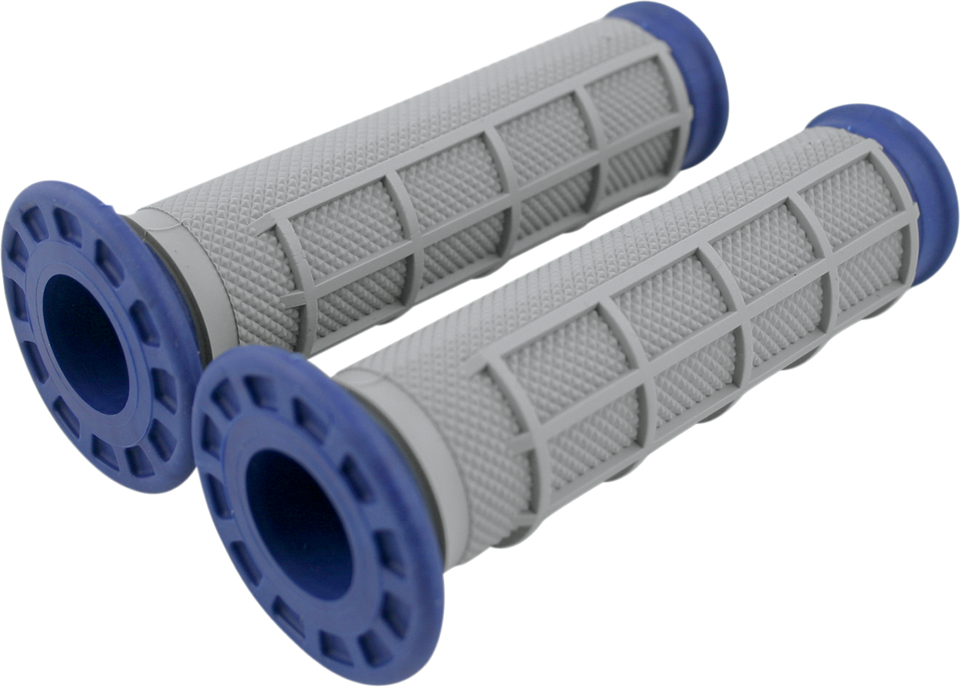 Grips - Dual Compound - Half Waffle - ATV - Blue - Lutzka's Garage