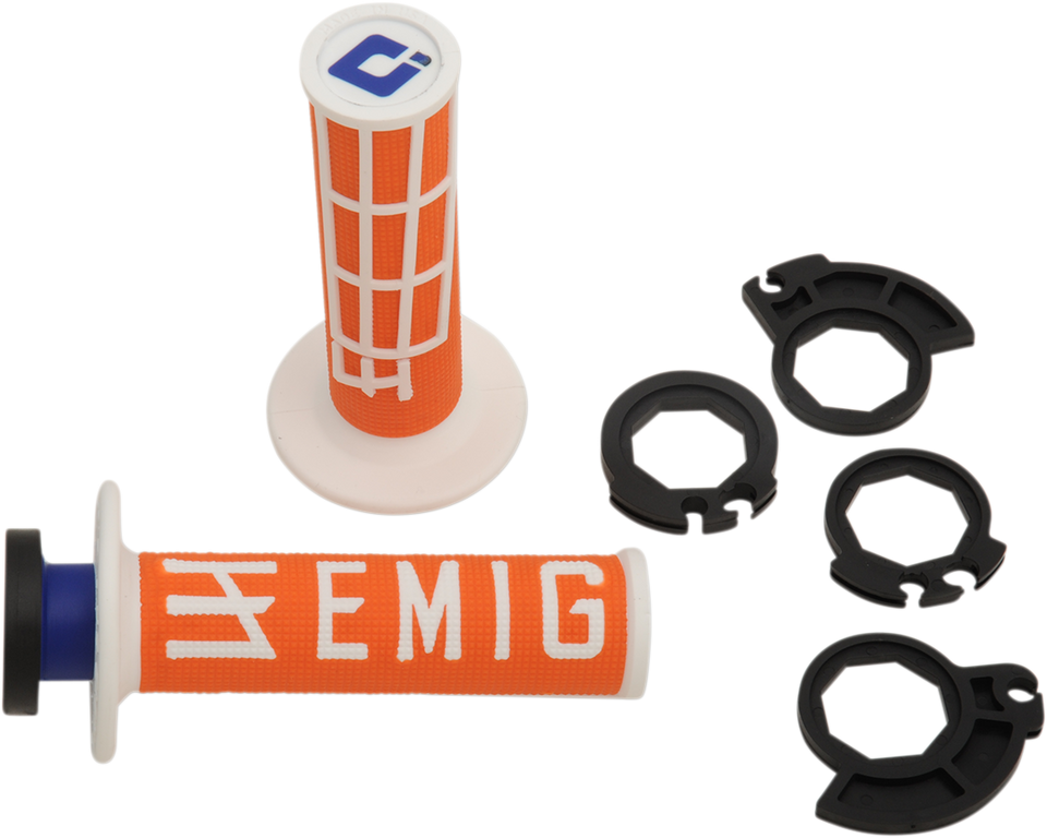 Grips - Emig - Racing - Orange/White - Lutzka's Garage