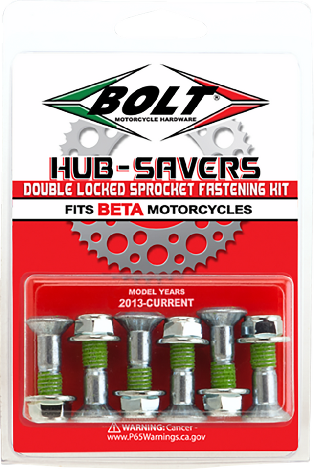 Fastener Kit - Hub-Savers/Sprocket - Double Locked - Silver - 6 Pack - Beta - Lutzka's Garage